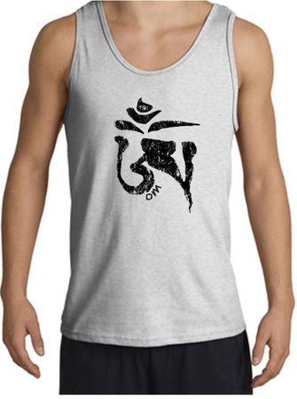 Mens Yoga Tanktop Black Tibetan Om Tank Top