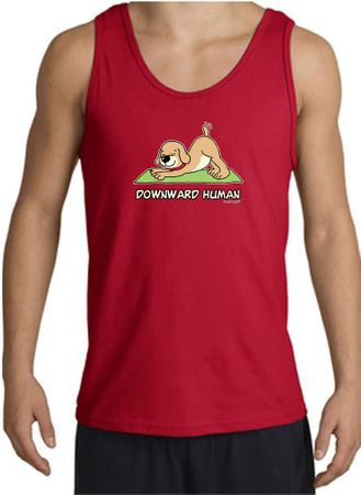 Mens Yoga Tanktop Downward Human Tank Top