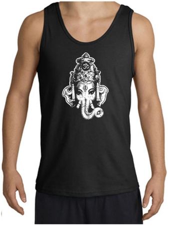 Mens Yoga Tanktop Ganesha Head Tank Top