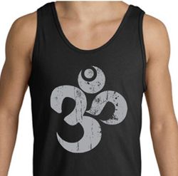 Mens Yoga Tanktop Grey Distressed OM Tanktop Mens Yoga Tanktop Grey Distressed OM Tanktop