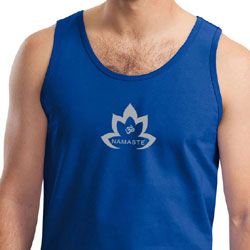 Mens Yoga Tanktop Grey Namaste Lotus Tank Top