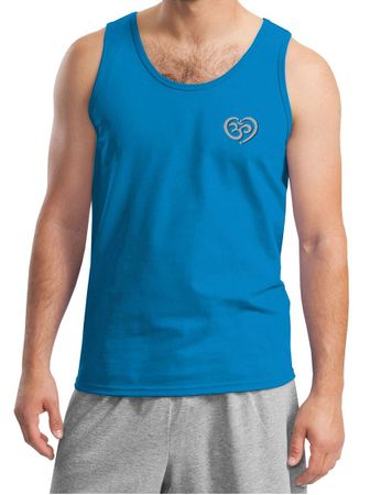 Mens Yoga Tanktop OM Heart Pocket Print Tank Top