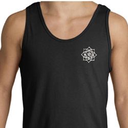 Mens Yoga Tanktop White Lotus OM Pocket Print Tank Top Mens Yoga Tanktop White Lotus OM Pocket Print Tank Top