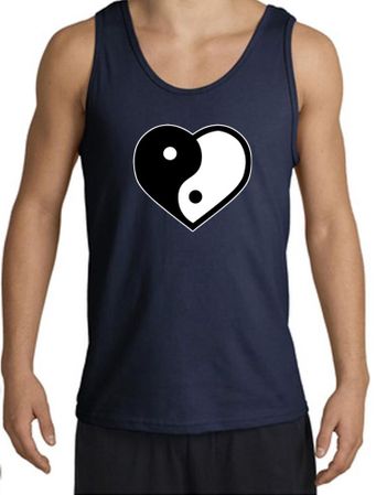 Mens Yoga Tanktop Yin Yang Heart Tank Top