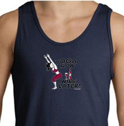 Mens Yoga Tanktop Yoga Now Wine Later Tank Top