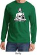 Mens Yoga Tee At Peace Buddha Long Sleeve