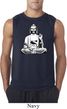 Mens Yoga Tee At Peace Buddha Sleeveless Shirt