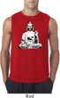 Mens Yoga Tee At Peace Buddha Sleeveless Shirt