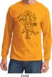 Mens Yoga Tee Black Sketch Ganesha Long Sleeve