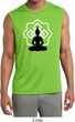 Mens Yoga Tee Buddha Lotus Pose Dry Wicking Sleeveless Shirt