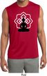 Mens Yoga Tee Buddha Lotus Pose Dry Wicking Sleeveless Shirt