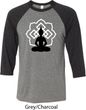 Mens Yoga Tee Buddha Lotus Pose Raglan Shirt