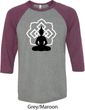 Mens Yoga Tee Buddha Lotus Pose Raglan Shirt