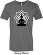 Mens Yoga Tee Buddha Lotus Pose V-neck Shirt