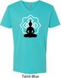 Mens Yoga Tee Buddha Lotus Pose V-neck Shirt