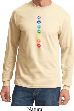 Mens Yoga Tee Diamond Chakras Long Sleeve