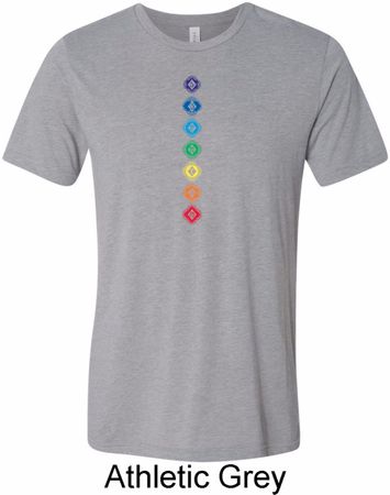 Mens Yoga Tee Diamond Chakras Tri Blend T-shirt