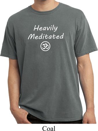 Mens Yoga Tee Heavily Meditated with OM Pigment Dyed T-shirt