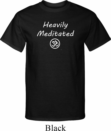 Mens Yoga Tee Heavily Meditated with OM Tall T-shirt