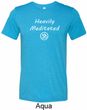 Mens Yoga Tee Heavily Meditated with OM Tri Blend Tee