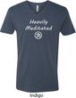 Mens Yoga Tee Heavily Meditated with OM V-neck Shirt