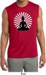 Mens Yoga Tee Meditating Buddha Dry Wicking Sleeveless Shirt