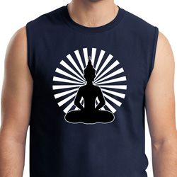 Mens Yoga Tee Meditating Buddha Muscle Shirt Mens Yoga Tee Meditating Buddha Muscle Shirt