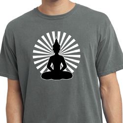 Mens Yoga Tee Meditating Buddha Pigment Dyed T-shirt Mens Yoga Tee Meditating Buddha Pigment Dyed T-shirt