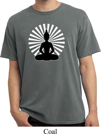 Mens Yoga Tee Meditating Buddha Pigment Dyed T-shirt