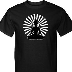 Mens Yoga Tee Meditating Buddha Tall T-shirt Mens Yoga Tee Meditating Buddha Tall T-shirt
