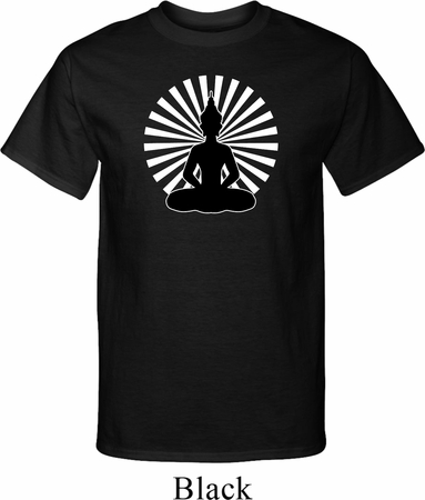 Mens Yoga Tee Meditating Buddha Tall T-shirt