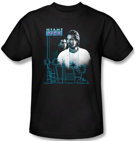 Miami Vice Kids T-shirt Looking Out Youth Black Tee Shirt