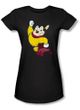Mighty Mouse Juniors T-shirt Classic Hero Girly Black Tee