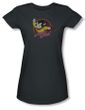 Mighty Mouse Juniors T-shirt Mighty Circle Girly Charcoal Tee