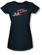 Mighty Mouse Juniors T-shirt Mighty Retro Girly Navy Blue Tee