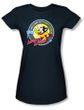 Mighty Mouse Juniors T-shirt Planet Cheese Girly Navy Blue Tee