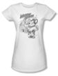 Mighty Mouse Juniors T-shirt Protect And ServeGirly White Tee