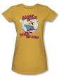 Mighty Mouse Juniors T-shirt Vintage Day Girly Gold Tee