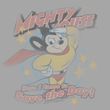 Mighty Mouse T-shirt - At Your Service Adult Silver Tee