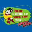 Mighty Mouse T-shirt - TV Series Here I Come Adult Royal Blue Tee