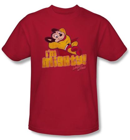 Mighty Mouse T-shirt - TV Series I'm Mighty Adult Red Tee
