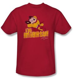 Mighty Mouse T-shirt - TV Series I'm Mighty Youth Kids Red Tee