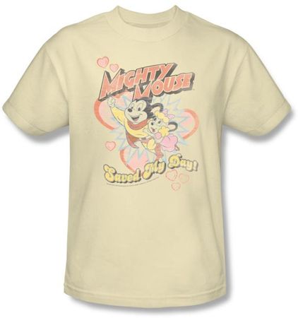Mighty Mouse T-shirt - TV Series Saved My Day Youth Kids Sand Tee