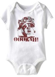 Military Bulldog Ooorah Funny Baby Romper White Infant Babies Creeper Military Bulldog Ooorah Funny Baby Romper White Infant Babies Creeper