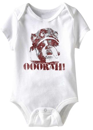 Military Bulldog Ooorah Funny Baby Romper White Infant Babies Creeper