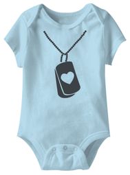 Military Heart Dog Tag Funny Baby Romper Blue Infant Babies Creeper Military Heart Dog Tag Funny Baby Romper Blue Infant Babies Creeper