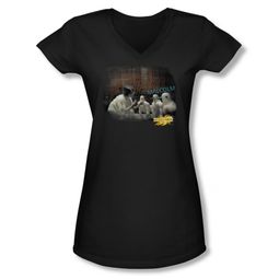 Mirrormask Shirt Juniors V Neck Bob Malcolm Black Tee T-Shirt Mirrormask Shirt Juniors V Neck Bob Malcolm Black Tee T-Shirt