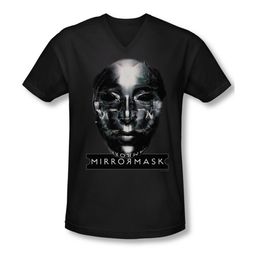 Mirrormask Shirt Slim Fit V Neck Mask Black Tee T-Shirt Mirrormask Shirt Slim Fit V Neck Mask Black Tee T-Shirt