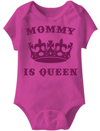 Mommy Is Queen Funny Baby Romper Hot Pink Infant Babies Creeper