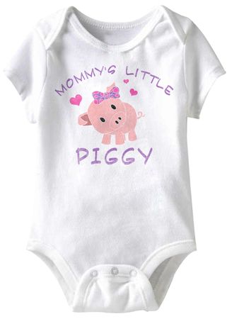 Mommy's Little Piggy Funny Baby Romper White Infant Babies Creeper
